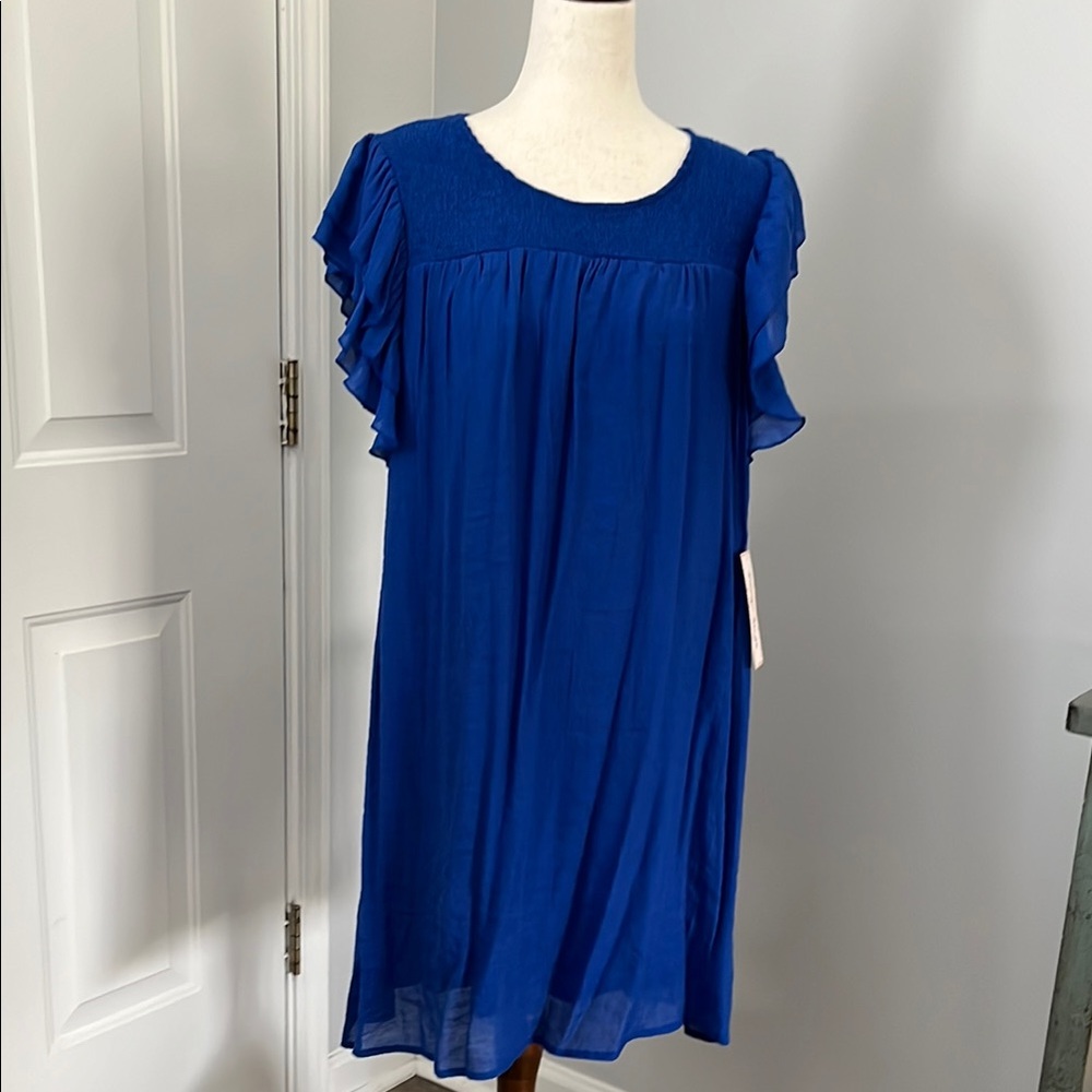 NWT Indigo Rose Ruffle Sleeve Peasant Dress Size XL